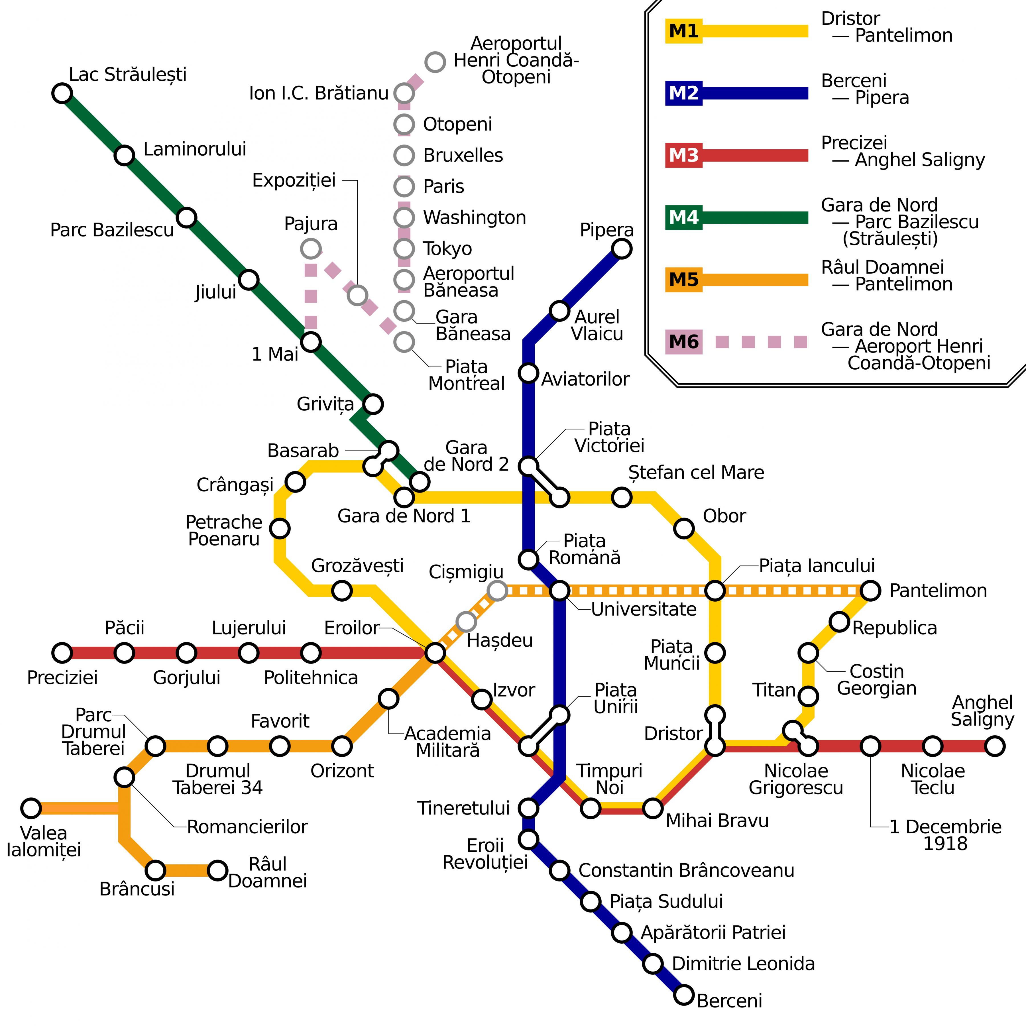 Бухарестская метро карта метро