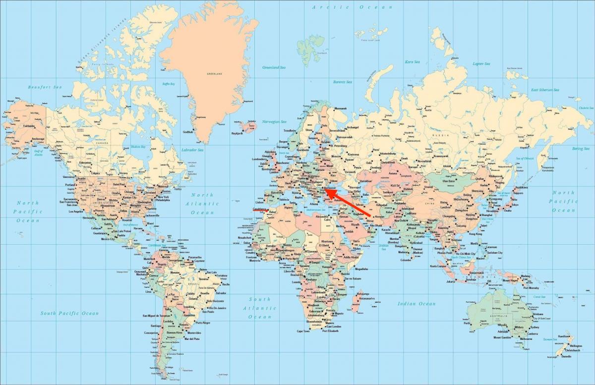 Расположение Бухареста на карте мира